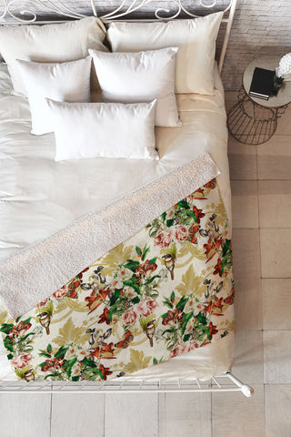 Marta Barragan Camarasa Baroque flower bouquet I Fleece Throw Blanket