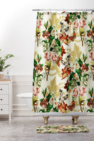 Marta Barragan Camarasa Baroque flower bouquet I Shower Curtain And Mat