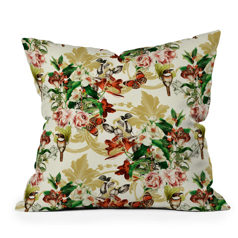 Marta Barragan Camarasa Baroque flower bouquet I Throw Pillow