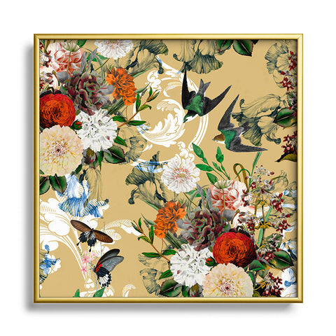 Marta Barragan Camarasa Baroque flower bouquet II Square Metal Framed Art Print