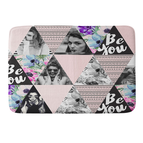 Marta Barragan Camarasa Be you triangles Memory Foam Bath Mat