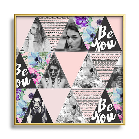 Marta Barragan Camarasa Be you triangles Square Metal Framed Art Print