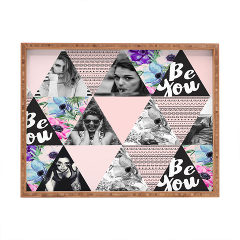 Marta Barragan Camarasa Be you triangles Rectangular Tray
