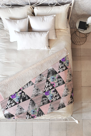 Marta Barragan Camarasa Be you triangles Fleece Throw Blanket