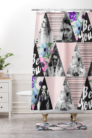 Marta Barragan Camarasa Be you triangles Shower Curtain And Mat