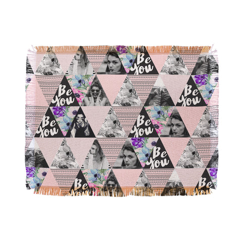 Marta Barragan Camarasa Be you triangles Throw Blanket