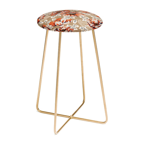 Marta Barragan Camarasa Big flowers in the paisleys 22 Counter Stool
