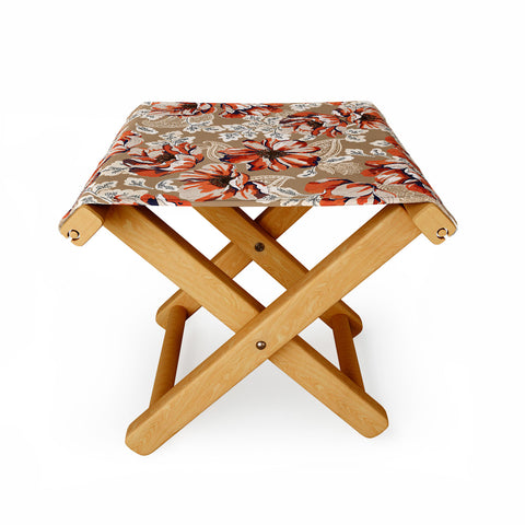 Marta Barragan Camarasa Big flowers in the paisleys 22 Folding Stool