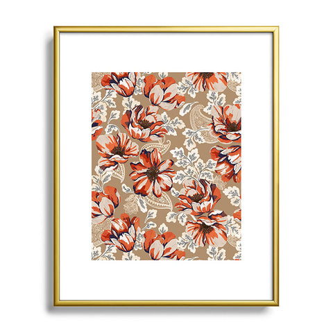 Marta Barragan Camarasa Big flowers in the paisleys 22 Metal Framed Art Print