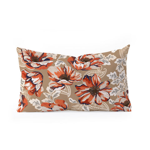 Marta Barragan Camarasa Big flowers in the paisleys 22 Oblong Throw Pillow
