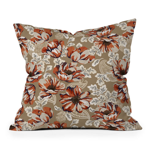 Marta Barragan Camarasa Big flowers in the paisleys 22 Throw Pillow