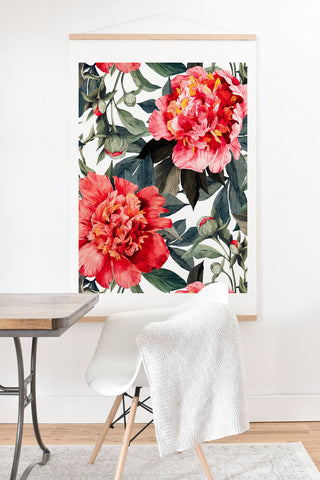 Marta Barragan Camarasa Big red watercolor flowers Art Print And Hanger