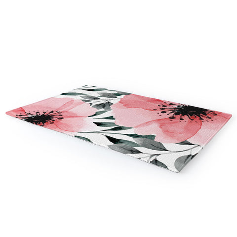 Marta Barragan Camarasa Big Watercolor Flowers Area Rug