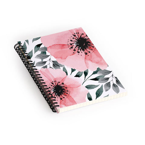 Marta Barragan Camarasa Big Watercolor Flowers Spiral Notebook