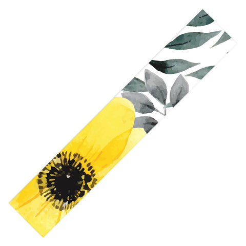 Marta Barragan Camarasa Big yellow watercolor flowers Table Runner