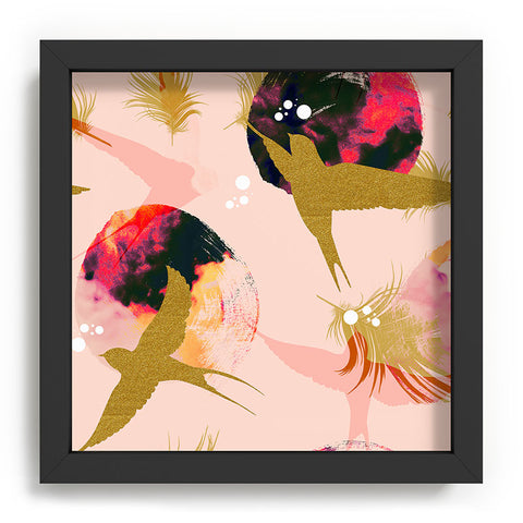 Marta Barragan Camarasa Bird flying with sunset and feathers Recessed Framing Square