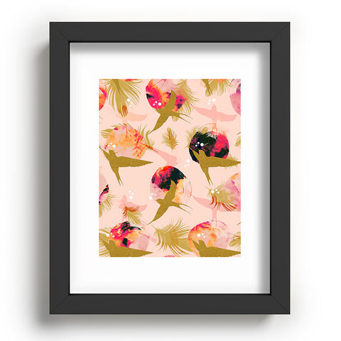 Marta Barragan Camarasa Bird flying with sunset and feathers Recessed Framing Rectangle