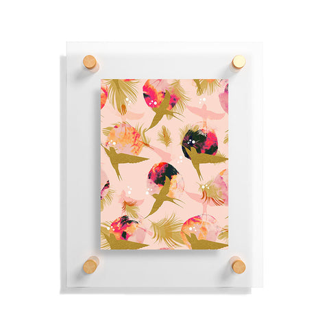 Marta Barragan Camarasa Bird flying with sunset and feathers Floating Acrylic Print