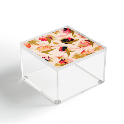 Marta Barragan Camarasa Bird flying with sunset and feathers Acrylic Box