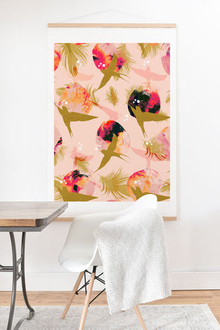 Marta Barragan Camarasa Bird flying with sunset and feathers Art Print And Hanger