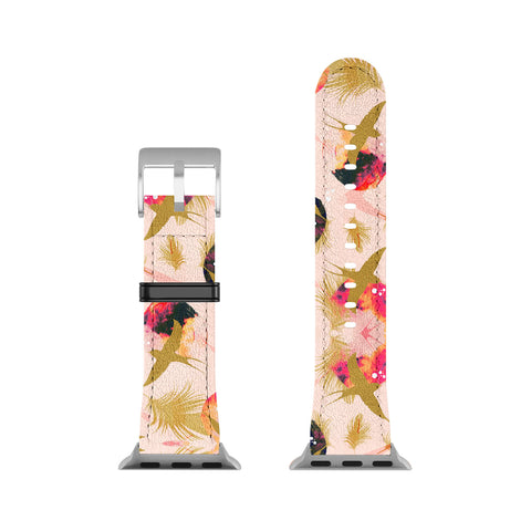 Marta Barragan Camarasa Bird flying with sunset and feathers Apple Watch Band
