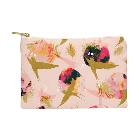 Marta Barragan Camarasa Bird flying with sunset and feathers Pouch