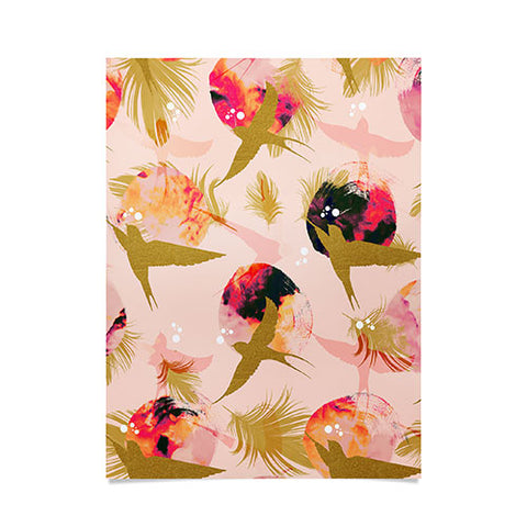 Marta Barragan Camarasa Bird flying with sunset and feathers Poster