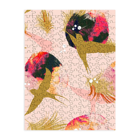 Marta Barragan Camarasa Bird flying with sunset and feathers Puzzle