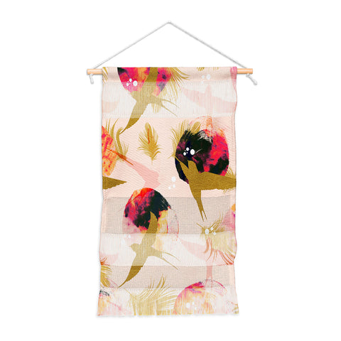 Marta Barragan Camarasa Bird flying with sunset and feathers Wall Hanging Portrait