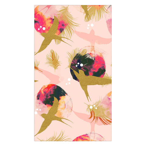 Marta Barragan Camarasa Bird flying with sunset and feathers Tablecloth