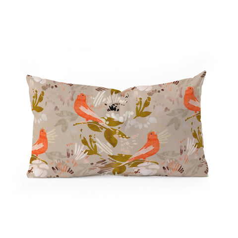 Marta Barragan Camarasa Birds in abstract nature 10 Oblong Throw Pillow
