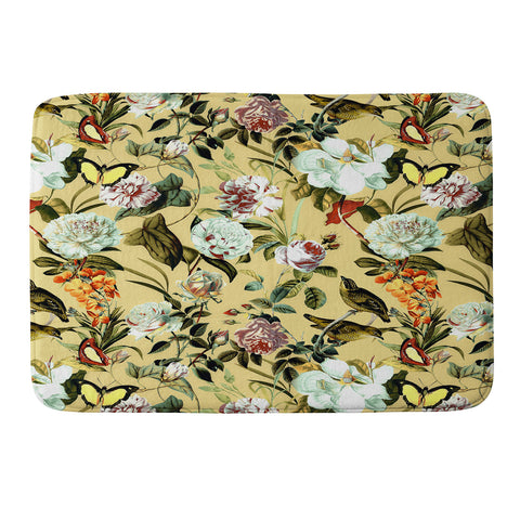 Marta Barragan Camarasa Birds in floral bouquets Memory Foam Bath Mat
