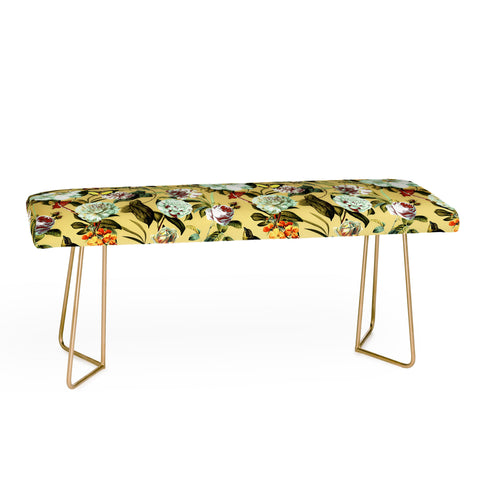 Marta Barragan Camarasa Birds in floral bouquets Bench