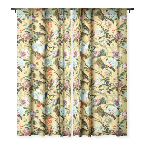 Marta Barragan Camarasa Birds in floral bouquets Sheer Non Repeat