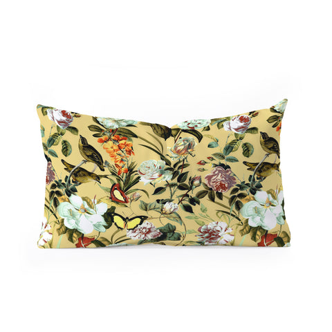 Marta Barragan Camarasa Birds in floral bouquets Oblong Throw Pillow