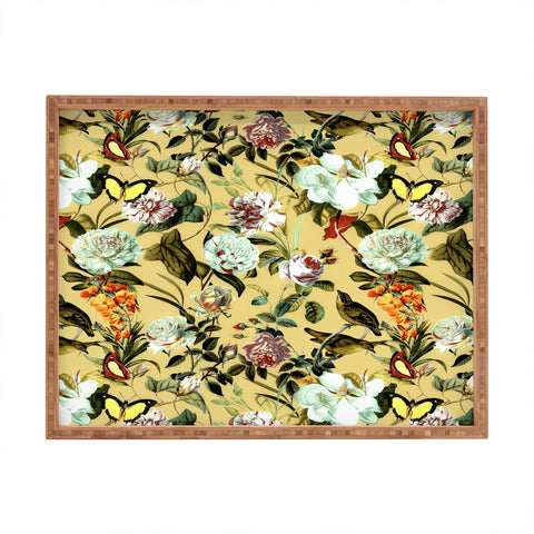Marta Barragan Camarasa Birds in floral bouquets Rectangular Tray