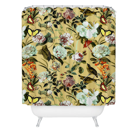 Marta Barragan Camarasa Birds in floral bouquets Shower Curtain
