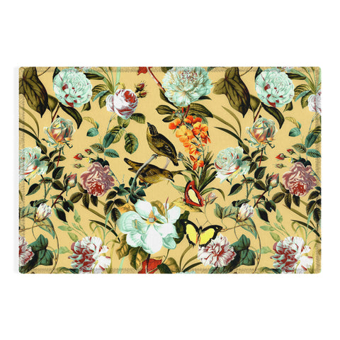 Marta Barragan Camarasa Birds in floral bouquets Outdoor Rug