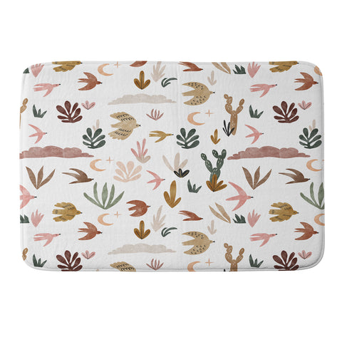 Marta Barragan Camarasa Birds in the desert Memory Foam Bath Mat