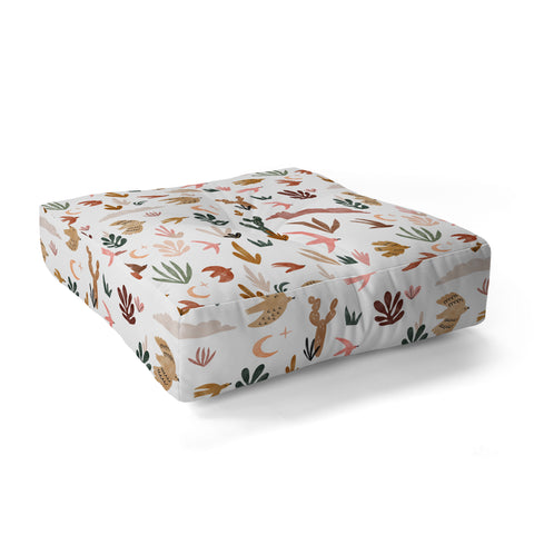 Marta Barragan Camarasa Birds in the desert Floor Pillow Square