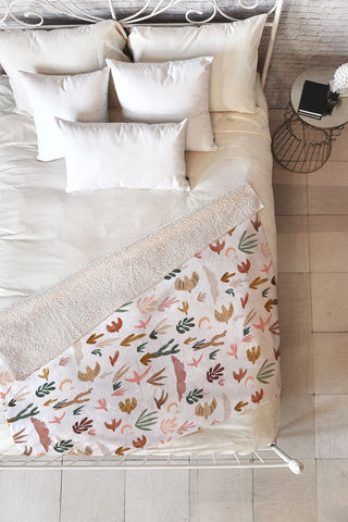 Marta Barragan Camarasa Birds in the desert Fleece Throw Blanket