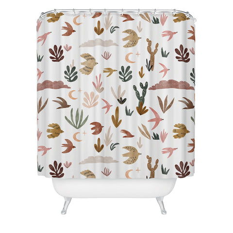 Marta Barragan Camarasa Birds in the desert Shower Curtain