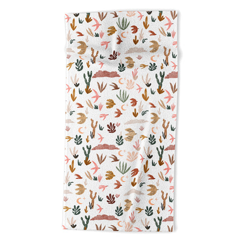 Marta Barragan Camarasa Birds in the desert Beach Towel