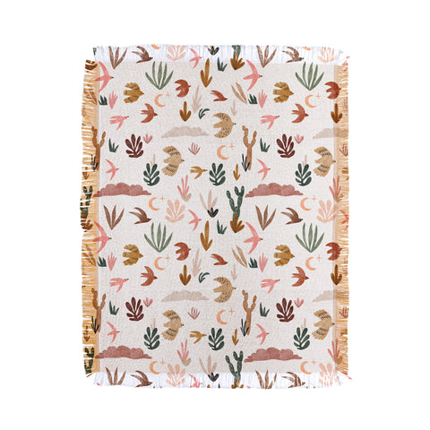 Marta Barragan Camarasa Birds in the desert Throw Blanket