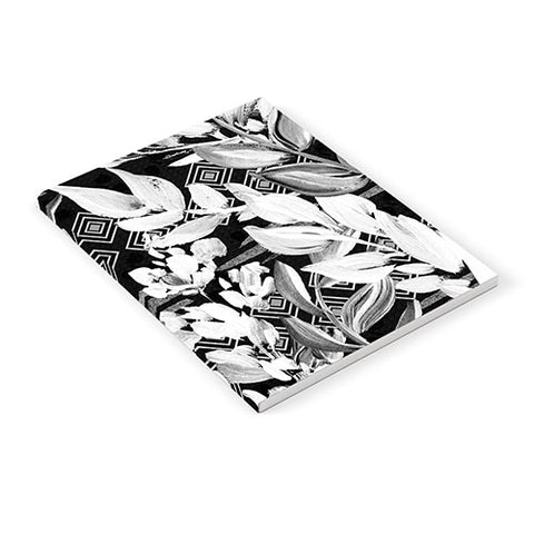 Marta Barragan Camarasa Black and white plants with geometric Notebook