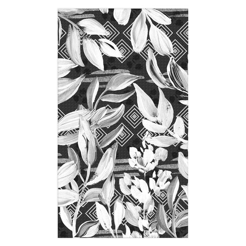 Marta Barragan Camarasa Black and white plants with geometric Tablecloth