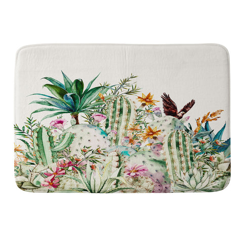 Marta Barragan Camarasa Blooming in the cactus Memory Foam Bath Mat