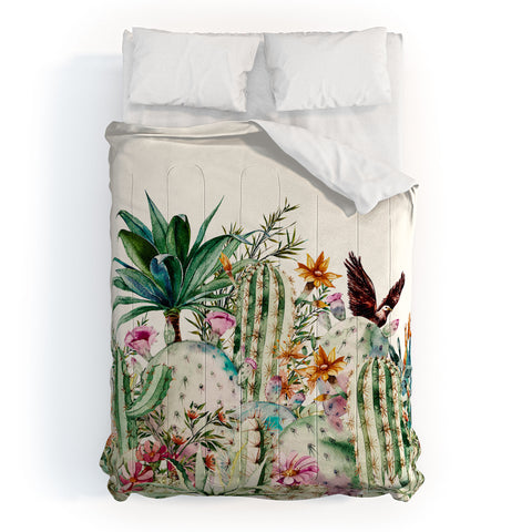 Marta Barragan Camarasa Blooming in the cactus Comforter