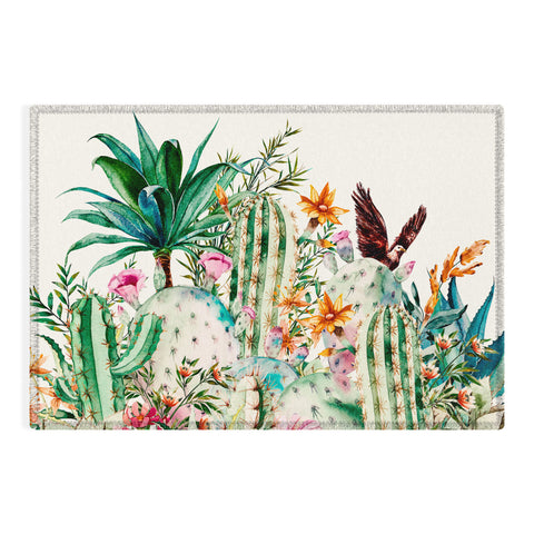 Marta Barragan Camarasa Blooming in the cactus Outdoor Rug