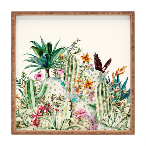 Marta Barragan Camarasa Blooming in the cactus Square Tray